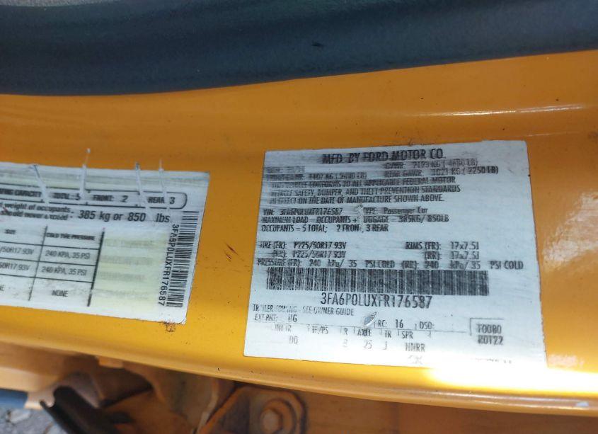 Photo 9 of 2015 Ford Fusion HYBRID SE (VIN 3FA6P0LUXFR176587)