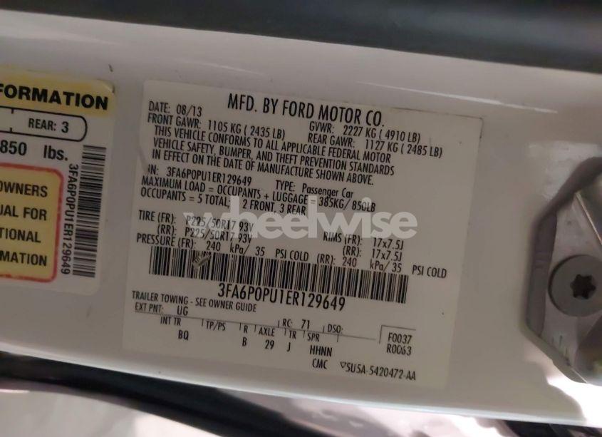 Photo 9 of 2014 Ford Fusion ENERGI SE LUXURY (VIN 3FA6P0PU1ER129649)