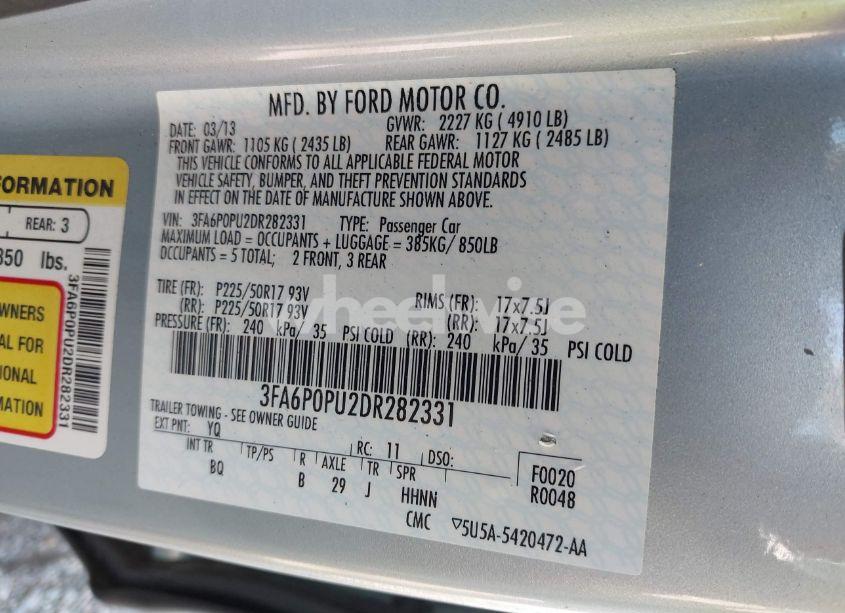 Photo 9 of 2013 Ford Fusion ENERGI SE LUXURY (VIN 3FA6P0PU2DR282331)