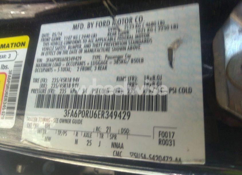 Photo 9 of 2014 Ford Fusion HYBRID TITANIUM (VIN 3FA6P0RU6ER349429)