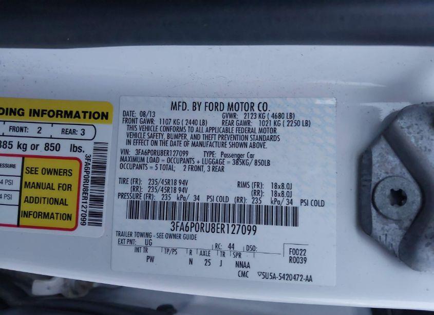 Photo 9 of 2014 Ford Fusion HYBRID TITANIUM (VIN 3FA6P0RU8ER127099)