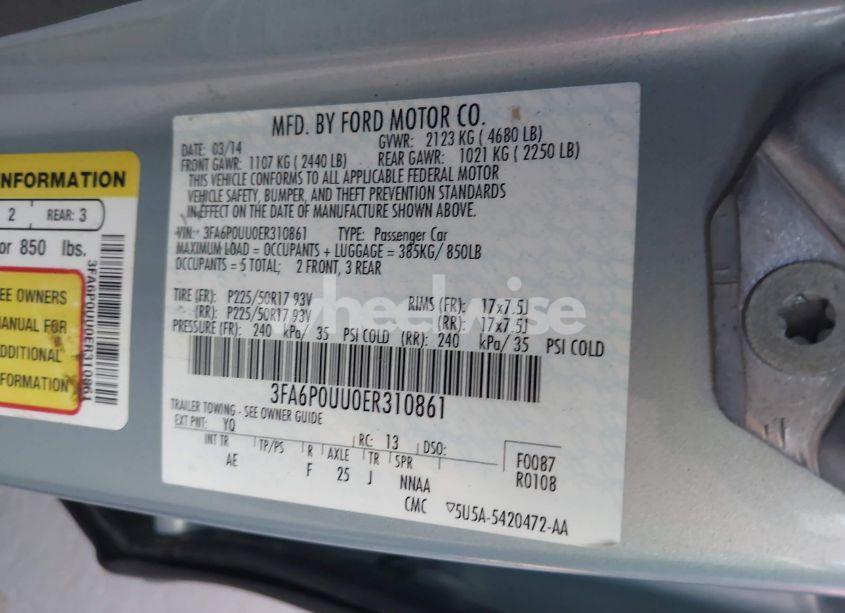 Photo 9 of 2014 Ford Fusion HYBRID S (VIN 3FA6P0UU0ER310861)