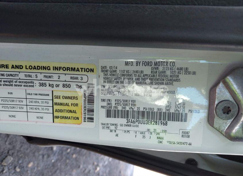 Photo 9 of 2014 Ford Fusion HYBRID S (VIN 3FA6P0UU3ER281968)