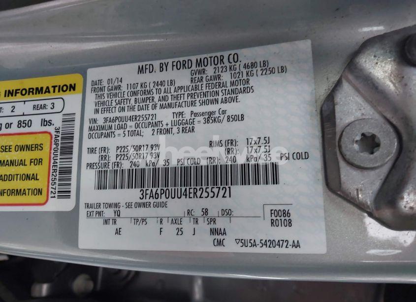 Photo 9 of 2014 Ford Fusion HYBRID S (VIN 3FA6P0UU4ER255721)
