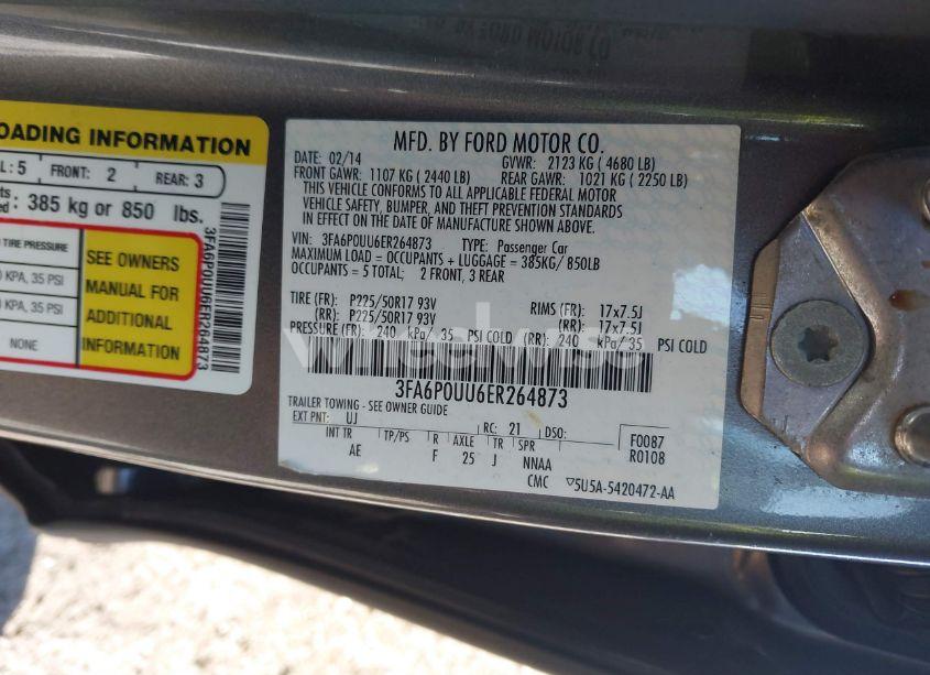 Photo 9 of 2014 Ford Fusion HYBRID S (VIN 3FA6P0UU6ER264873)