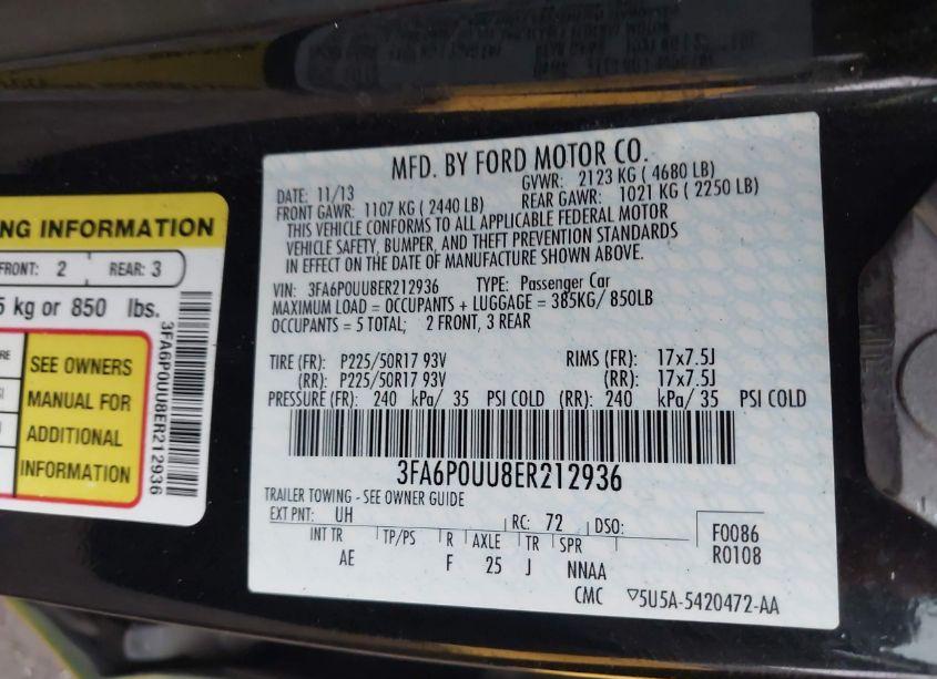 Photo 9 of 2014 Ford Fusion HYBRID S (VIN 3FA6P0UU8ER212936)