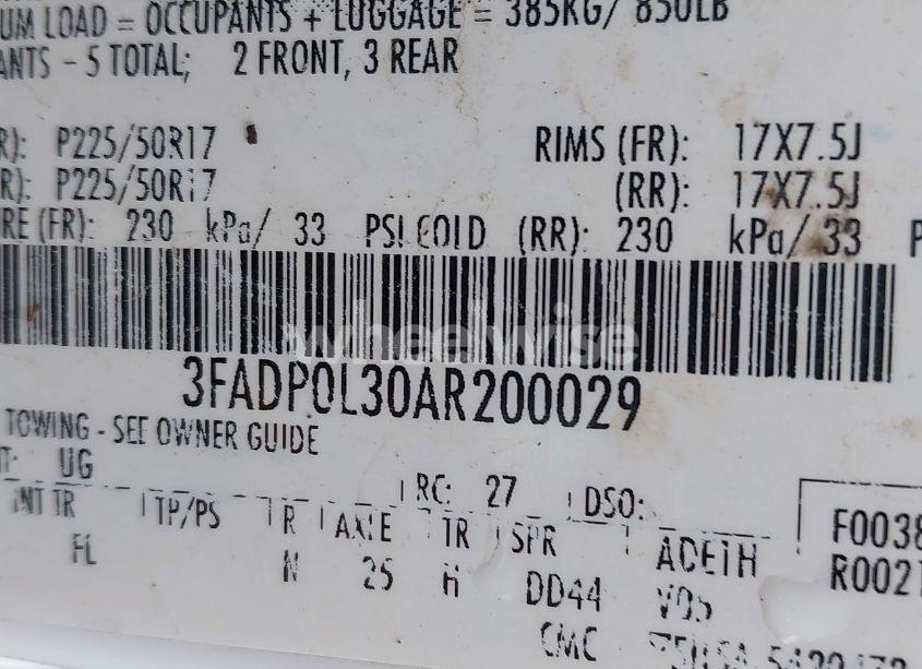 Photo 9 of 2010 Ford Fusion HYBRID (VIN 3FADP0L30AR200029)