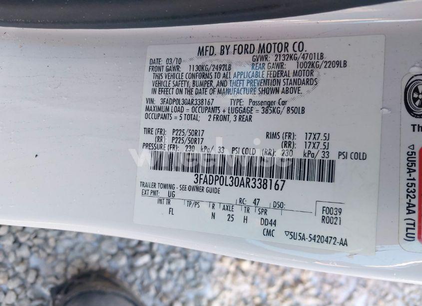 Photo 9 of 2010 Ford Fusion HYBRID (VIN 3FADP0L30AR338167)