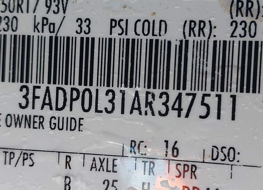 Photo 9 of 2010 Ford Fusion HYBRID (VIN 3FADP0L31AR347511)