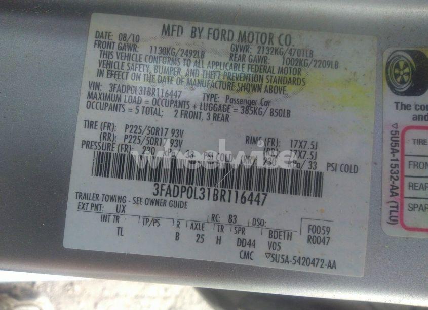 Photo 9 of 2011 Ford Fusion HYBRID (VIN 3FADP0L31BR116447)