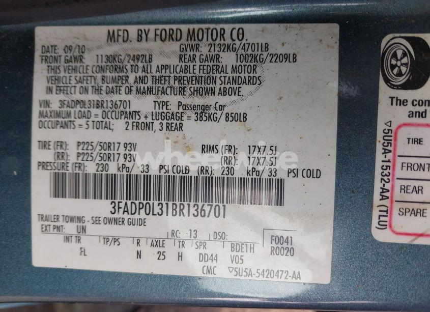 Photo 9 of 2011 Ford Fusion HYBRID (VIN 3FADP0L31BR136701)
