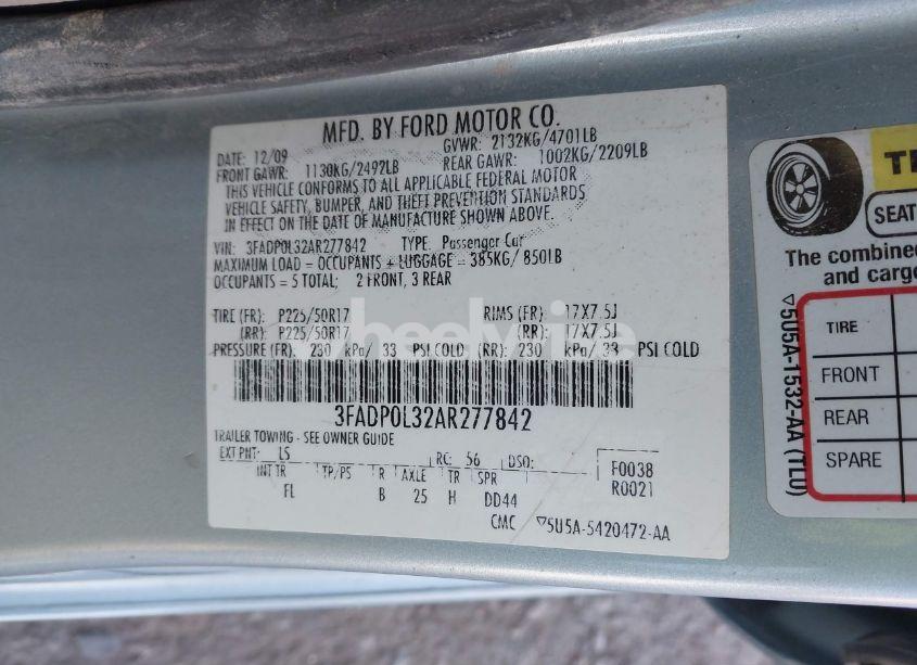 Photo 9 of 2010 Ford Fusion HYBRID (VIN 3FADP0L32AR277842)