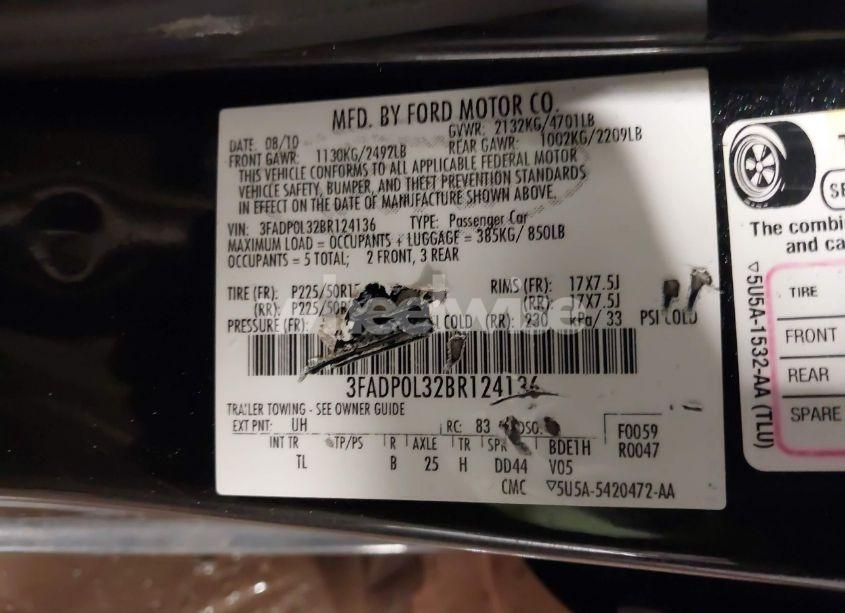 Photo 9 of 2011 Ford Fusion HYBRID (VIN 3FADP0L32BR124136)