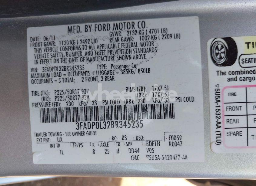 Photo 9 of 2011 Ford Fusion HYBRID (VIN 3FADP0L32BR345235)