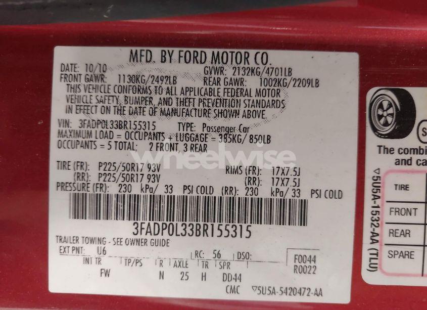 Photo 9 of 2011 Ford Fusion HYBRID (VIN 3FADP0L33BR155315)