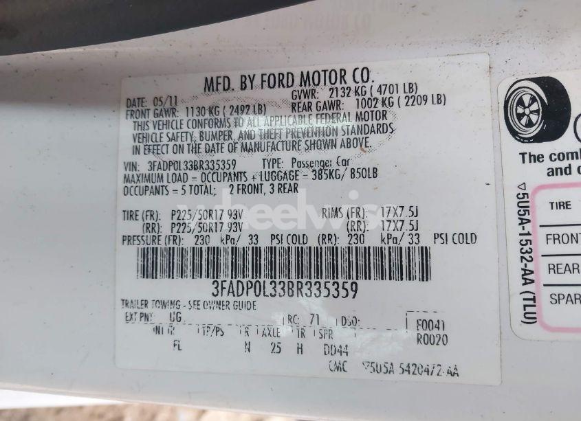 Photo 9 of 2011 Ford Fusion HYBRID (VIN 3FADP0L33BR335359)
