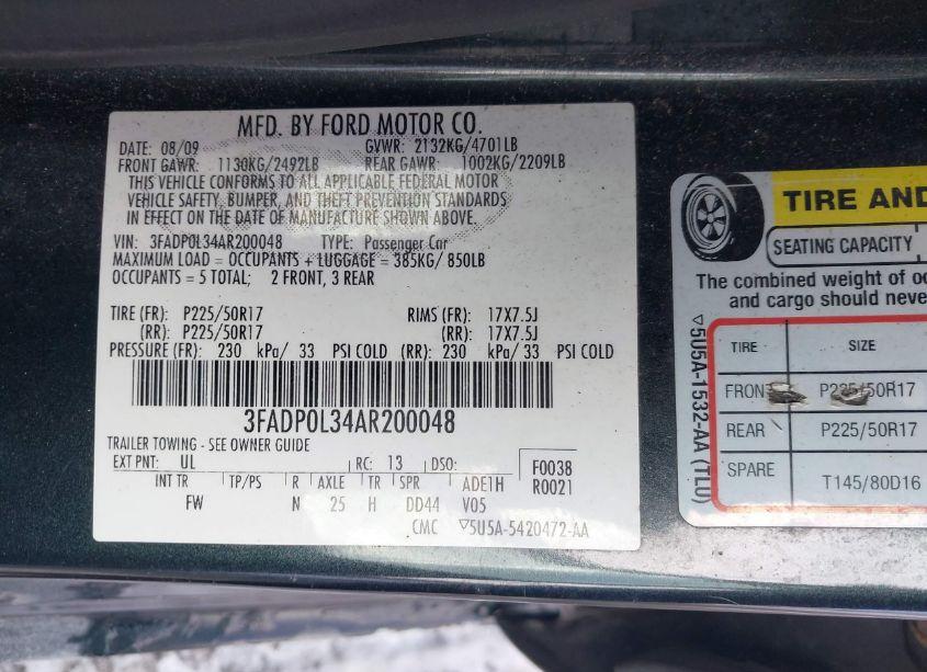 Photo 9 of 2010 Ford Fusion HYBRID (VIN 3FADP0L34AR200048)