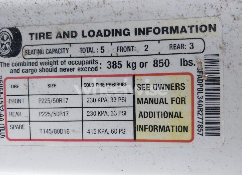 Photo 9 of 2010 Ford Fusion HYBRID (VIN 3FADP0L34AR277857)