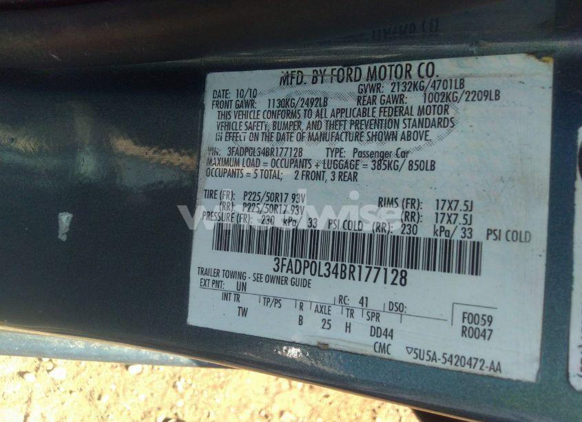 Photo 9 of 2011 Ford Fusion HYBRID (VIN 3FADP0L34BR177128)