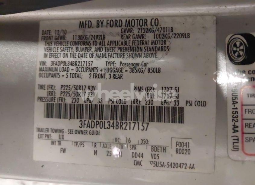 Photo 9 of 2011 Ford Fusion HYBRID (VIN 3FADP0L34BR217157)