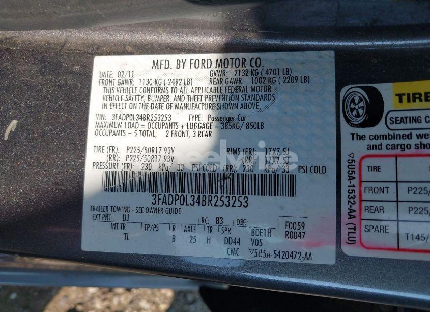 Photo 9 of 2011 Ford Fusion HYBRID (VIN 3FADP0L34BR253253)