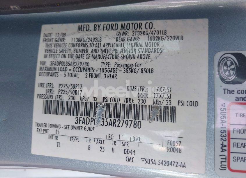 Photo 9 of 2010 Ford Fusion HYBRID (VIN 3FADP0L35AR279780)