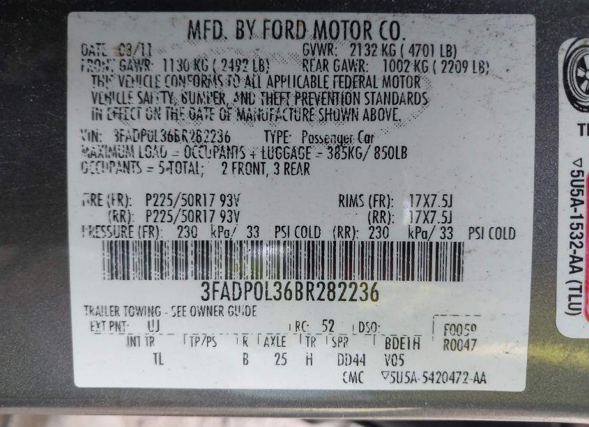 Photo 9 of 2011 Ford Fusion HYBRID (VIN 3FADP0L36BR282236)