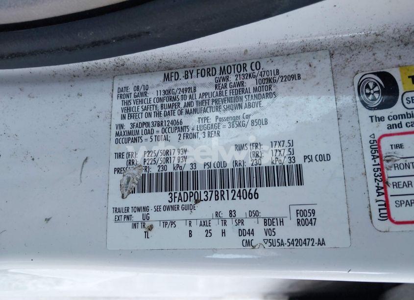Photo 9 of 2011 Ford Fusion HYBRID (VIN 3FADP0L37BR124066)