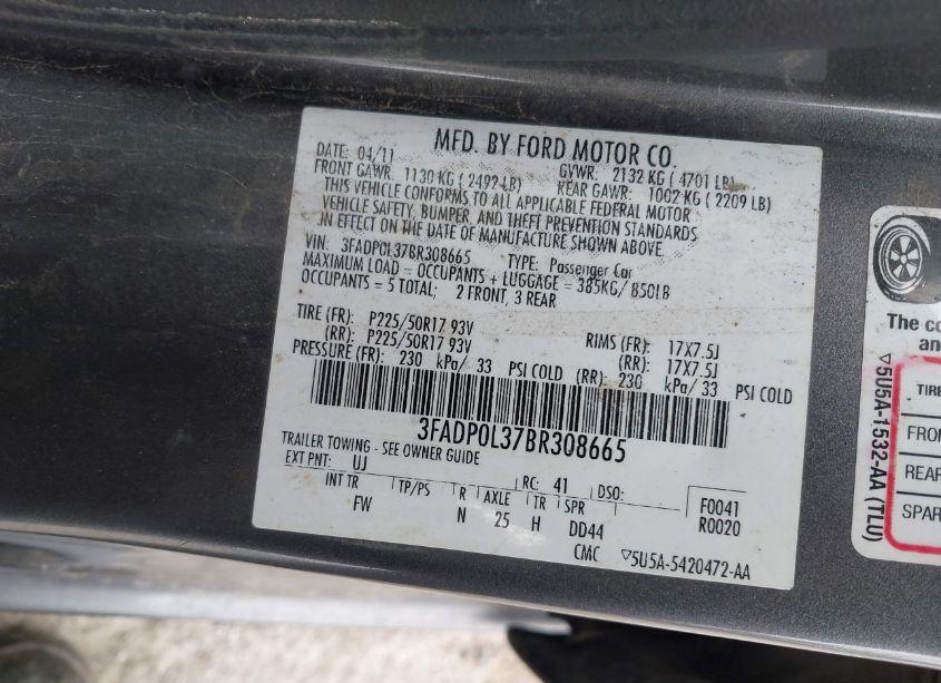 Photo 9 of 2011 Ford Fusion HYBRID (VIN 3FADP0L37BR308665)