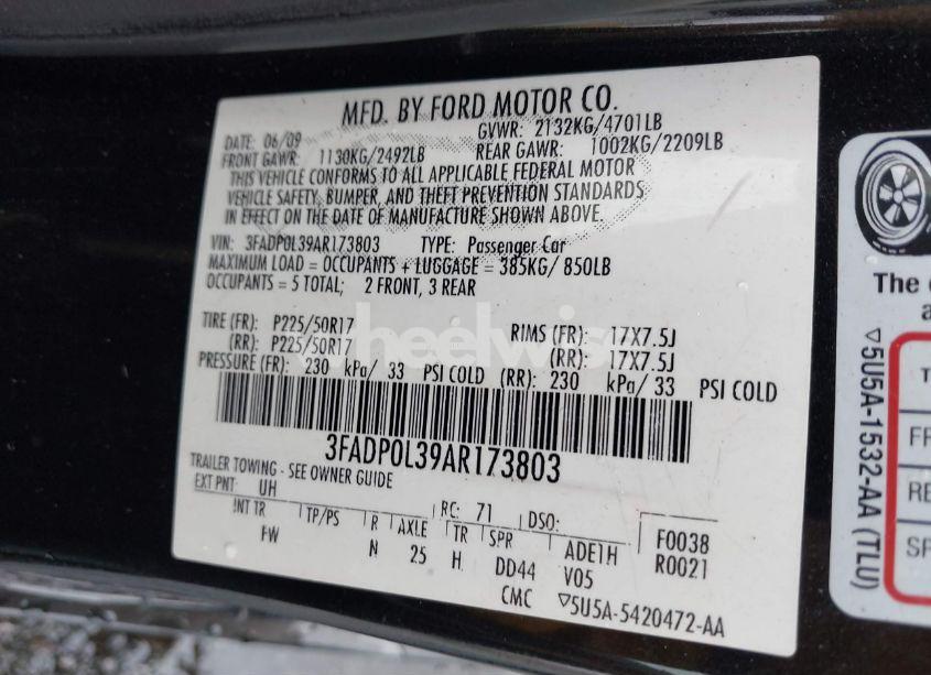 Photo 9 of 2010 Ford Fusion HYBRID (VIN 3FADP0L39AR173803)