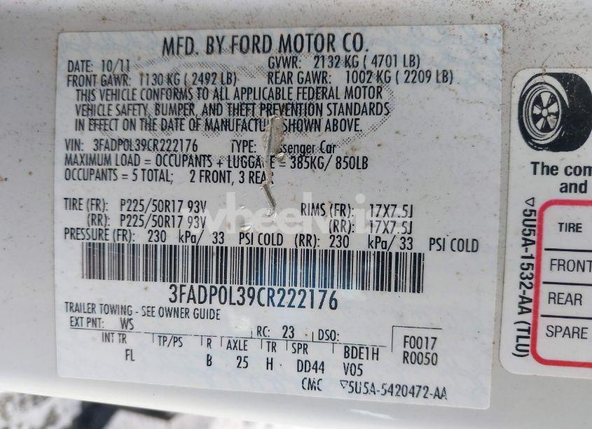 Photo 9 of 2012 Ford Fusion HYBRID (VIN 3FADP0L39CR222176)