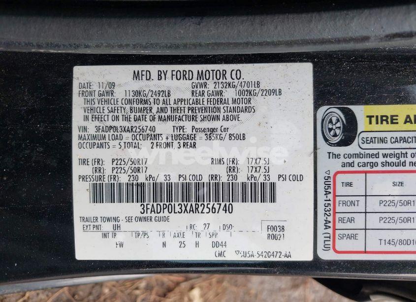 Photo 9 of 2010 Ford Fusion HYBRID (VIN 3FADP0L3XAR256740)