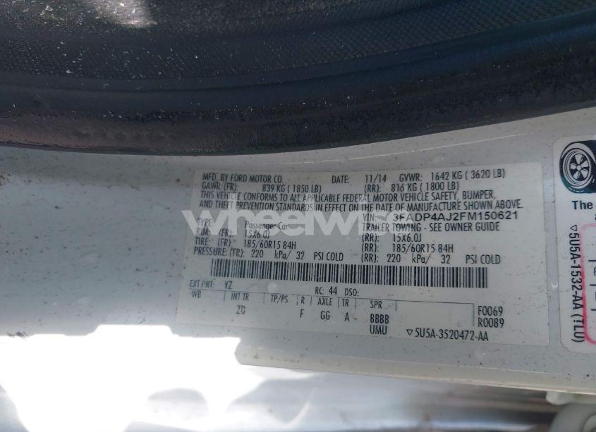 Photo 9 of 2015 Ford Fiesta S (VIN 3FADP4AJ2FM150621)