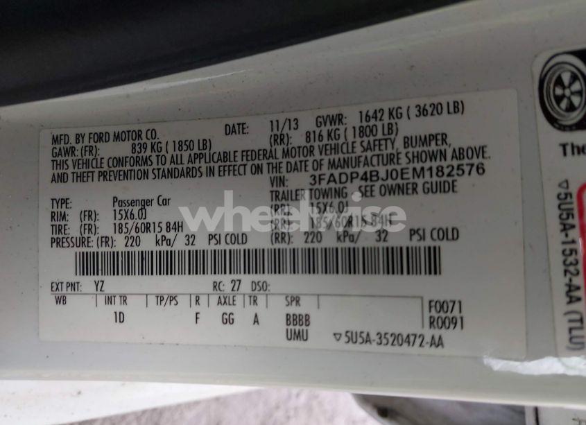 Photo 9 of 2014 Ford Fiesta SE (VIN 3FADP4BJ0EM182576)