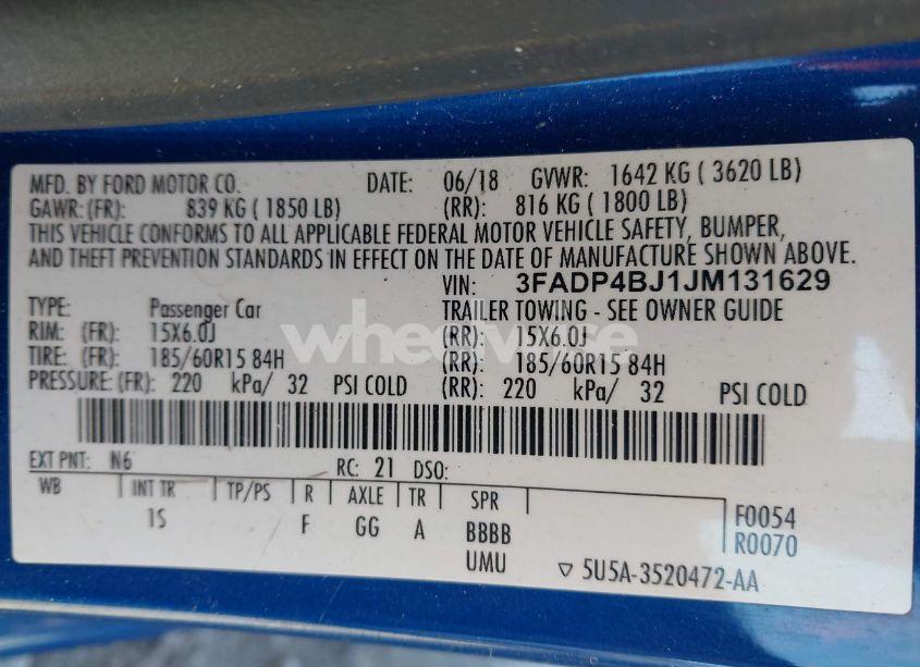 Photo 9 of 2018 Ford Fiesta SE (VIN 3FADP4BJ1JM131629)