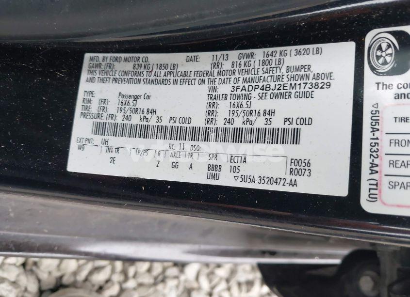 Photo 9 of 2014 Ford Fiesta SE (VIN 3FADP4BJ2EM173829)