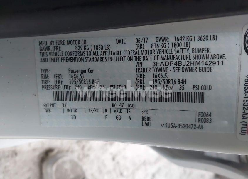 Photo 9 of 2017 Ford Fiesta SE (VIN 3FADP4BJ2HM142911)