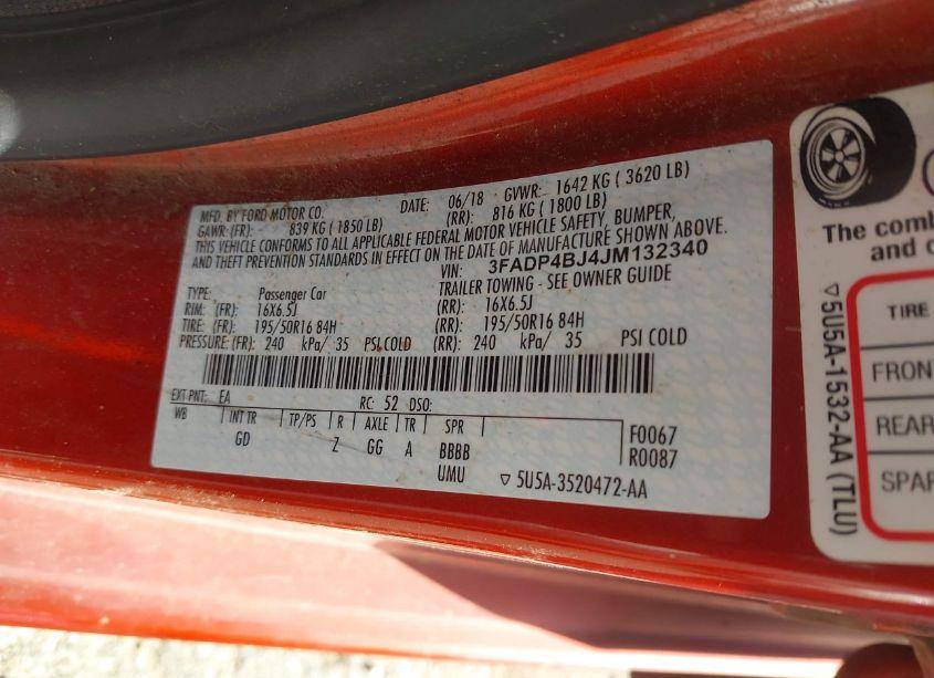 Photo 9 of 2018 Ford Fiesta SE (VIN 3FADP4BJ4JM132340)