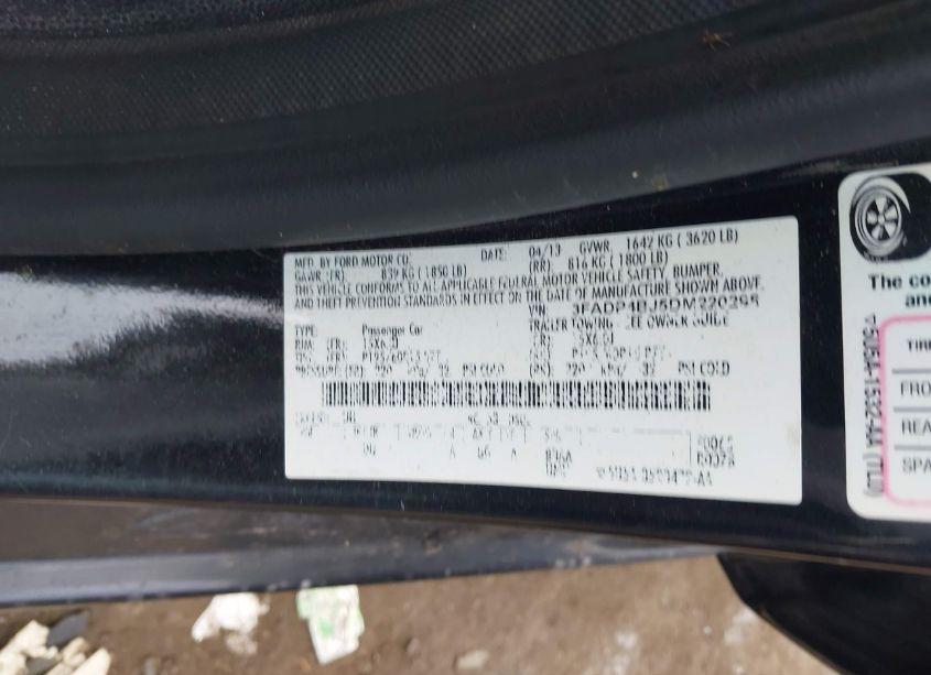 Photo 9 of 2013 Ford Fiesta SE (VIN 3FADP4BJ5DM220298)