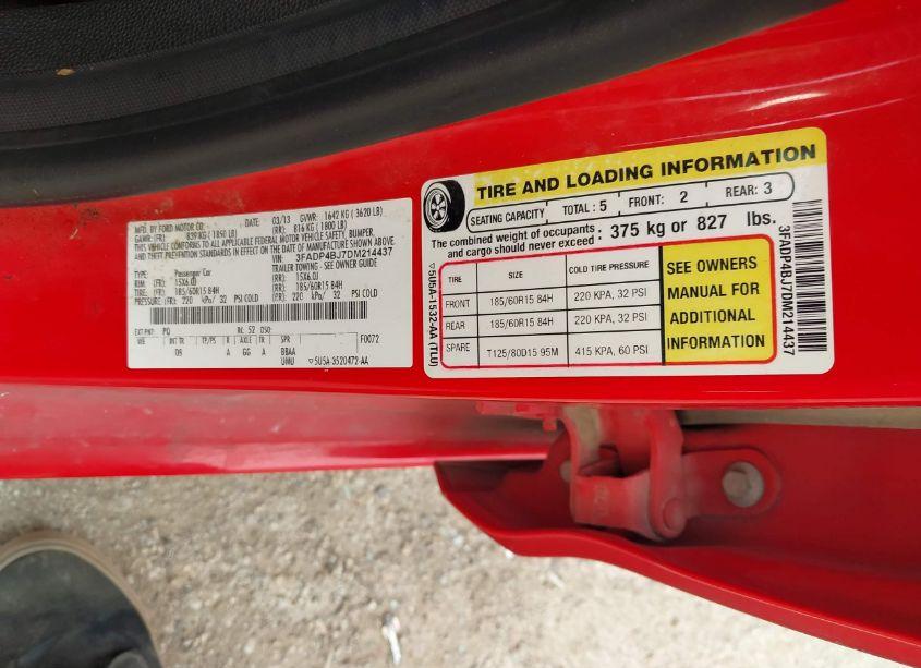 Photo 9 of 2013 Ford Fiesta SE (VIN 3FADP4BJ7DM214437)