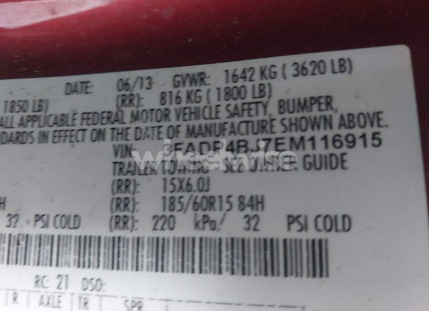 Photo 9 of 2014 Ford Fiesta SE (VIN 3FADP4BJ7EM116915)