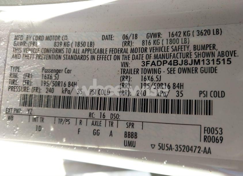 Photo 9 of 2018 Ford Fiesta SE (VIN 3FADP4BJ8JM131515)