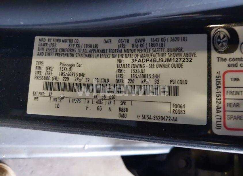 Photo 9 of 2018 Ford Fiesta SE (VIN 3FADP4BJ9JM127232)