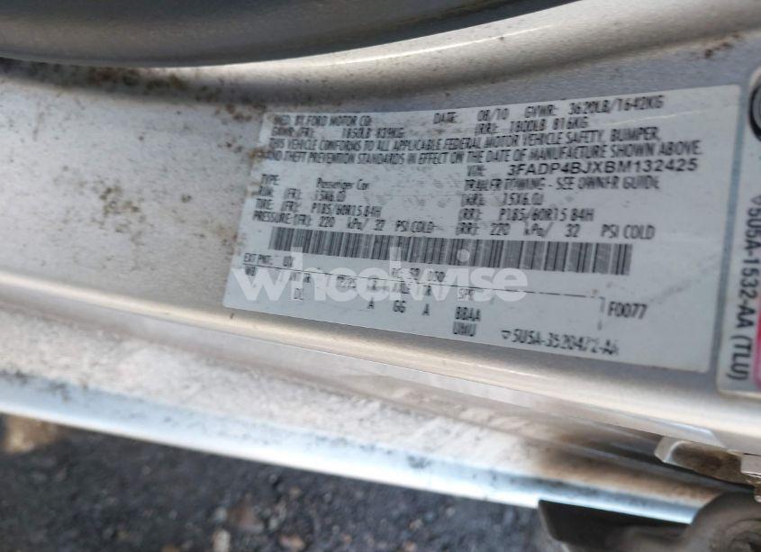 Photo 9 of 2011 Ford Fiesta SE (VIN 3FADP4BJXBM132425)