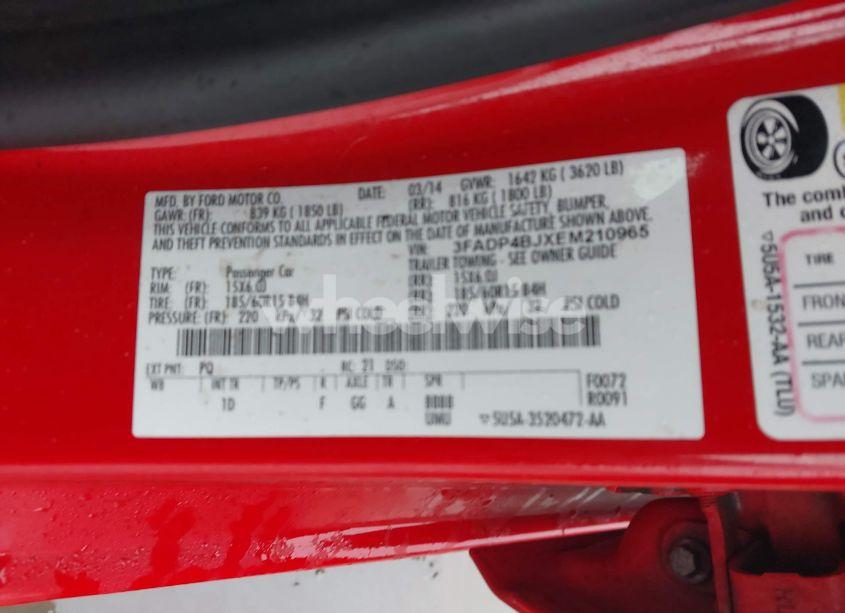 Photo 9 of 2014 Ford Fiesta SE (VIN 3FADP4BJXEM210965)