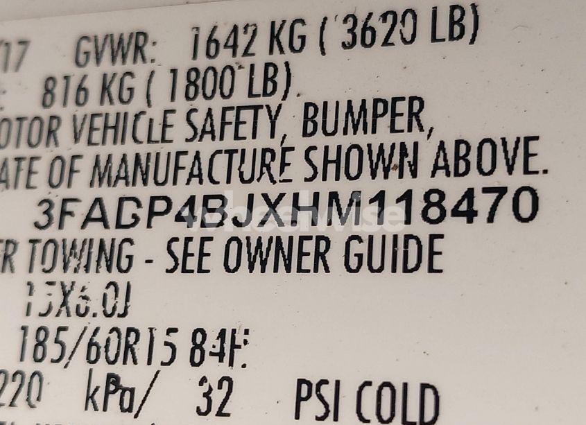 Photo 9 of 2017 Ford Fiesta SE (VIN 3FADP4BJXHM118470)