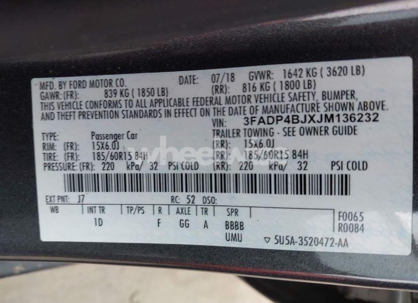 Photo 9 of 2018 Ford Fiesta SE (VIN 3FADP4BJXJM136232)