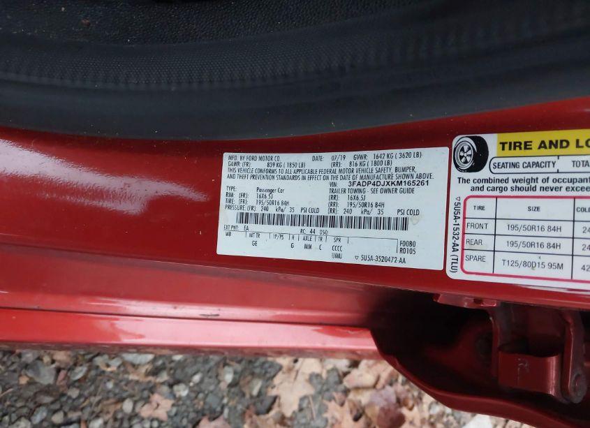 Photo 9 of 2019 Ford Fiesta ST LINE (VIN 3FADP4DJXKM165261)