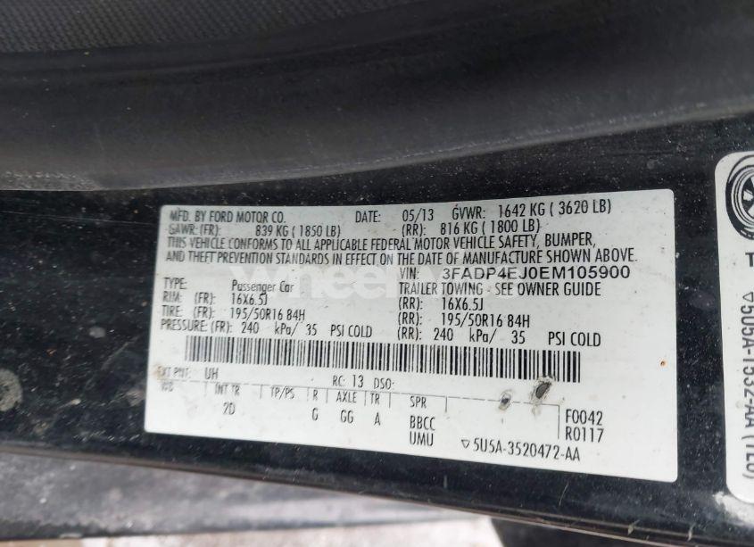 Photo 9 of 2014 Ford Fiesta SE (VIN 3FADP4EJ0EM105900)