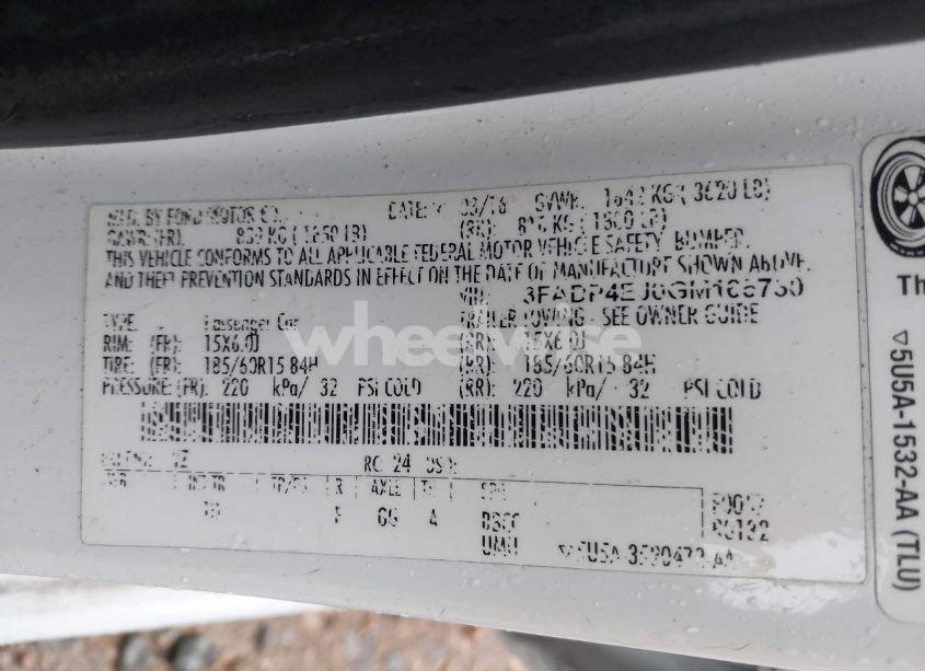 Photo 9 of 2016 Ford Fiesta SE (VIN 3FADP4EJ0GM165730)